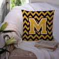 thumbnail image 3 of Carolines Treasures CJ1053-MPW1414 Letter M Chevron Black & Gold Fabric Decorative Pillow, 3 of 4
