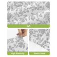 thumbnail image 4 of Boho Gray Flower Bar Stool Covers Set of 6, Vintage Farmhouse Leaf Spring Plant Stretch Washable Bar Chair Covers with Backs, Removable Pub Counter Height Chair Cover for Kitchen Dining Room Cafe, 4 of 7