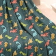 thumbnail image 4 of DarkGreen Cartoon Dinosaurs Pattern Blanket,Comfortable Soft Flannel Throw Blanket,All Season,Warm Lightweight Blankets for Sofa Bed Couch Living Room Chair,50"x60", 4 of 4
