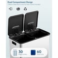 thumbnail image 3 of Arlopu 21.2gal Dual Trash Can, Stainless Steel Compartment Garbage can with Odor-Control Box, Step-on Recycle Bin with Soft-Close Lid & Removable Inner Buckets, 3 of 9