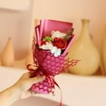 thumbnail image 3 of Crowdstage Artificial Wedding Soap Roses Flower romatic Bouquet Birthday Christmas Wedding Valentines Day Gift Home Decor Cherry Blossom + Orchid Rose + Dried Flower(Red), 3 of 11