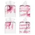 thumbnail image 2 of Lsque Flamingo Printed Tissue Box Cover Holder, Facial Paper Organizer Dispenser,Square with Bottom Belt, PVC Leather Decorative Organizer, 2 of 7