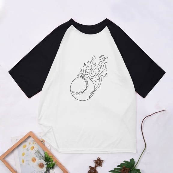 Boy's and Girl's 3/4 Sleeve Baseball Shirts Loose Fit Raglan Tshirt Summer Casual Round Neck Shirt Kids Colorblock Graphic Tee