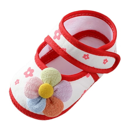 

Baby Girls Soft Toddler Shoes Toddler Walkers Shoes Colorful Flowers Princess Shoes Sandals Flat Walkers Shoes