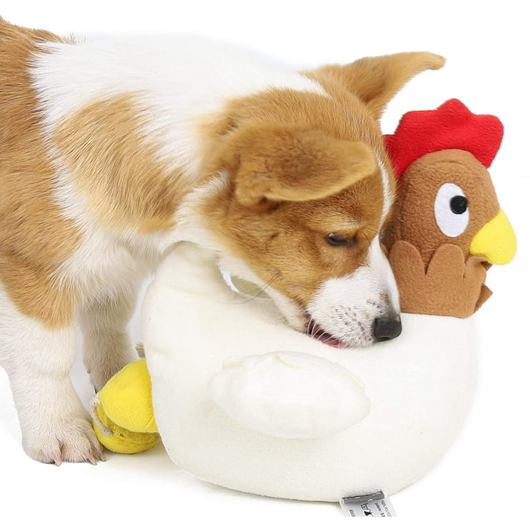 Dog Sniffing Training Toy, Chicken Laying Egg Puppy Snuffle Feeding Mat,  Pet Interactive Puzzle IQ Squeaky Toy, Pet Activity Stuffed Toy for Play 