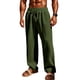thumbnail image 5 of Pantalones largos para hombre, de color liso, con cordón, informales, de moda, largos, para hombre, 5 of 9