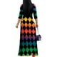 thumbnail image 3 of Vestido largo PinkPatty con cuello en V degradado y mangas 3/4 para mujer, 3 of 6