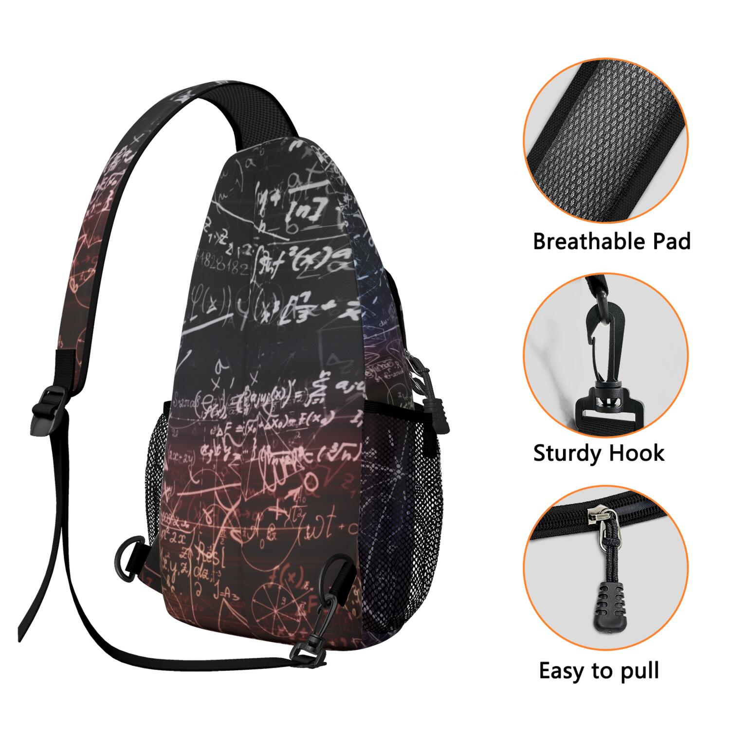 Biology Themed Chest Bag Travel-Ready Sling Backpack with Organized Pockets Durable & Comfortable for Hiking, Climbing & Casual Urban Wear