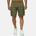 thumbnail image 2 of NOLDARES Mens Casual Cargo Shorts - Cotton Drawstring Stretch Summer Beach Shorts Twill Chino Short with Multi Pockets(AG,L), 2 of 5