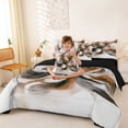 thumbnail image 4 of Homewish Brown Abstract 7-Piece Twin Bedding,Aesthetic Geometric Bedding Comforter Set,Black Reversible, 4 of 8