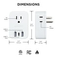 thumbnail image 5 of Merkury Innovations 6 Outlet Surge Protector with EU Travel Adapter, 3 AC Outlets, 2 USB-A & 1 USB-C, 5 of 8