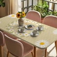 thumbnail image 3 of Bees Table Cloths for 4 Foot Rectangle Tables, Daisy Flowers Spring Summer Honey Floral Leaf Plant Patio Waterproof Elastic Fitted Tablecloths, Washable Rectangular Table Cover for Camping, 3 of 8