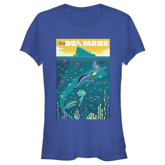 Junior's Luca Isola Del Mare Poster Graphic Tee Royal Blue X Large