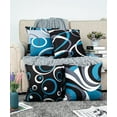 thumbnail image 2 of Throw Pillow Covers Set of 4 Decor Decorative Throw Pillow Cover Abstract Modern Geometric Teal Square Cushion Cases for Sofa Bed Couch, Black and Blue, 20 inches x20 inches, 2 of 6