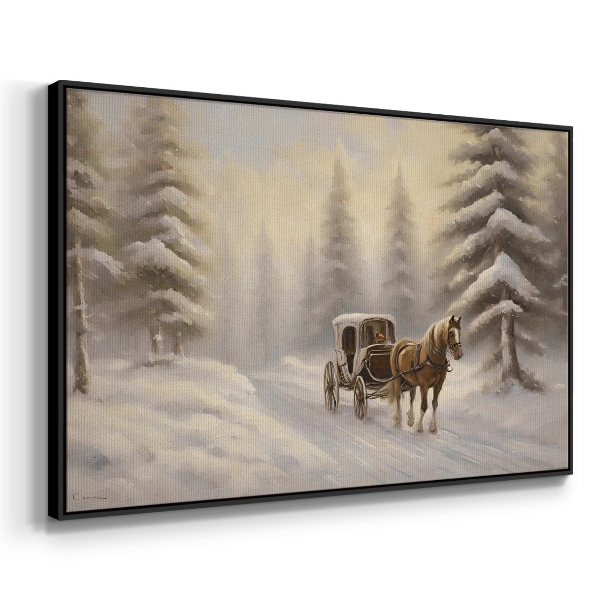 Vintage Landscape-CLXXI By Wexford Home Framed in Black Wood Gallery Wrapped Canvas 27 in. x 41 in.