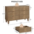 thumbnail image 4 of Ourlova 6 Drawer Dresser With Deep Drawers For Bedroom, Modern Wooden Chest Dresser With Deep Drawers With Vintage Pattern Design, 4 of 8