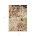 thumbnail image 3 of 7' X 10' Beige Pink And Yellow Abstract Area Rug With Fringe, 3 of 5