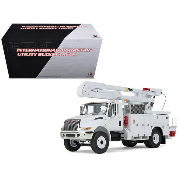 International DuraStar Utility Bucket Truck "Altec" White 1/34 Diecast Model by First Gear