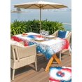 thumbnail image 5 of Outdoor Tablecloth with Umbrella Hole for Patio/Picnic/Party/Camping, Patriotic 250 Waterproof Table Cloth Rectangle Table Cover Washable, Blue Red Fireworks Classic American Freedom (54"x 80"), 5 of 9