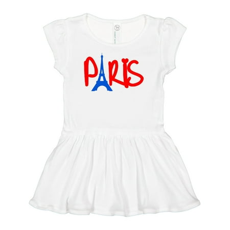 

Inktastic Red and Blue Paris with Eiffel Tower Gift Baby Girl Dress