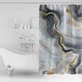 thumbnail image 2 of Abstract Marble Shower Curtain Set ，Waterproof Fabric Shower Curtains Gradient Black White Gold Texture Shower Curtains for Bathroom,Bathroom Decor 72"x72", 2 of 6