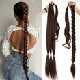 thumbnail image 2 of Perruque pour Femmes Confortable à Porter Lisse Douce Duveteuse Sans Nœud Coiffure Naturelle Tressée Extensions de Queue de Cheval Longue Perruque pour Dames, 2 of 10