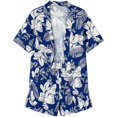 thumbnail image 6 of BOOMNY Womens 2 Peice Hawaii Shorts Sets Tropical Graphic Short Sleeve Buttons Tops Shorts Outfits for Women Summer Beach Matching Sets, 6 of 6