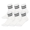 thumbnail image 1 of HUDDLE Calcetines Unisex, pack de 6 – Rayas, logo, Short Crew, calcetines deportivos, color liso Blanco 39-42, 1 of 3