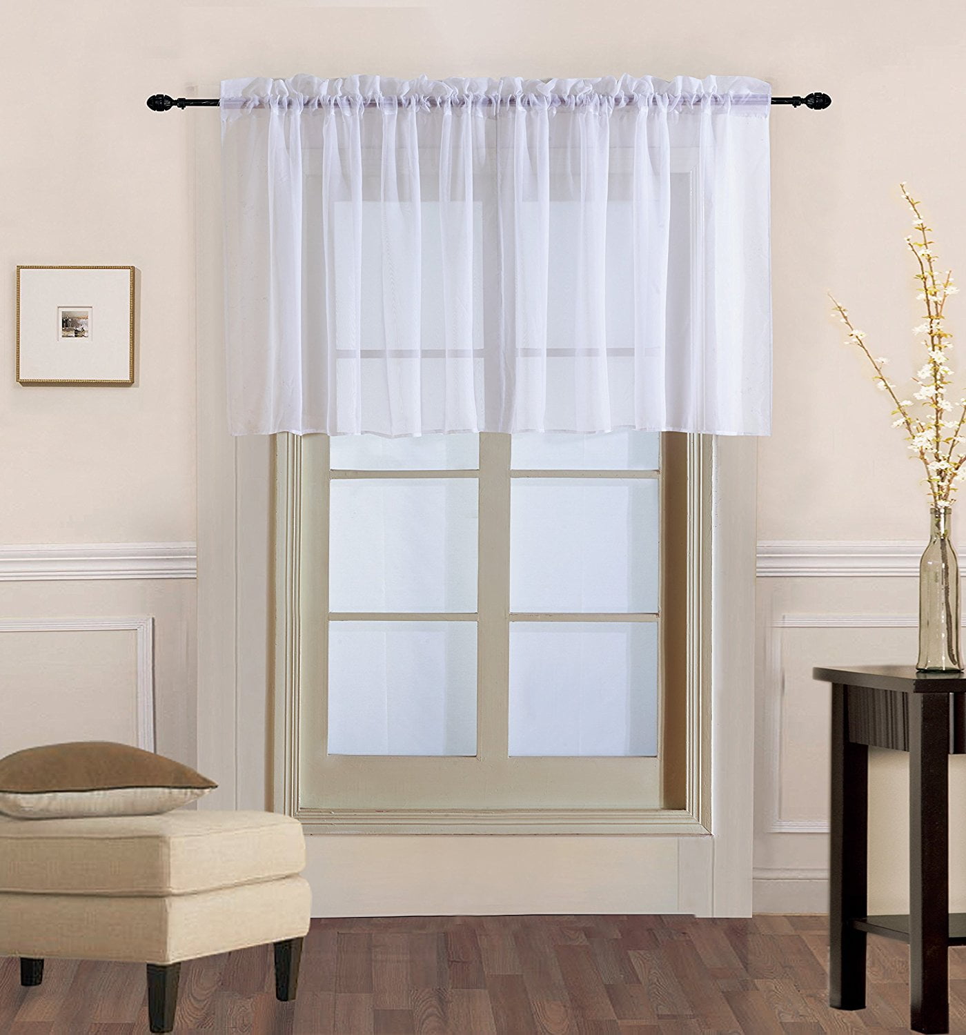 Decotex 1 Piece Elegant Solid Sheer Window Curtain Panels