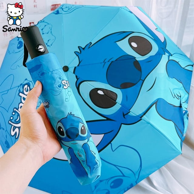 Disney Stitch-sombrilla de Anime Lilo & Stitch, paraguas de sol UV, paraguas plegable multifuncional, regalos de verano2680