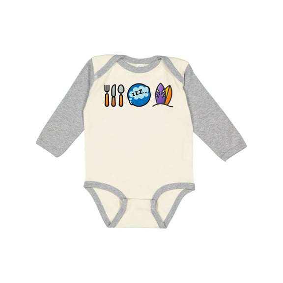 Inktastic Surfing Eat Sleep Surf Boys or Girls Long Sleeve Baby Bodysuit