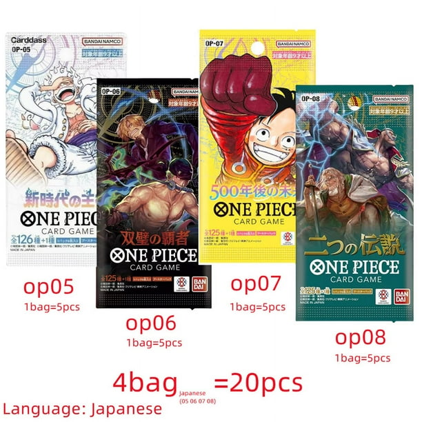 Caja de sobres coleccionables de cartas originales de One Piece, japonesas, OP01, OP05, OP08 y OP09, de Luffy, regalo de coleccionista.