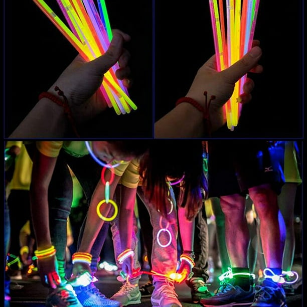 Luz fluorescente para fiesta de piezas, palos que brillan en la oscuridad, decoración para fiesta de cumpleaños, boda, accesorios de Halloween, 100