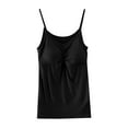thumbnail image 2 of YHAJDS Women's Plus Size Tank Tops Women Built in Bra Tank Tops Solid Color V Neck Padded Yoga Loose Top, 2 of 4