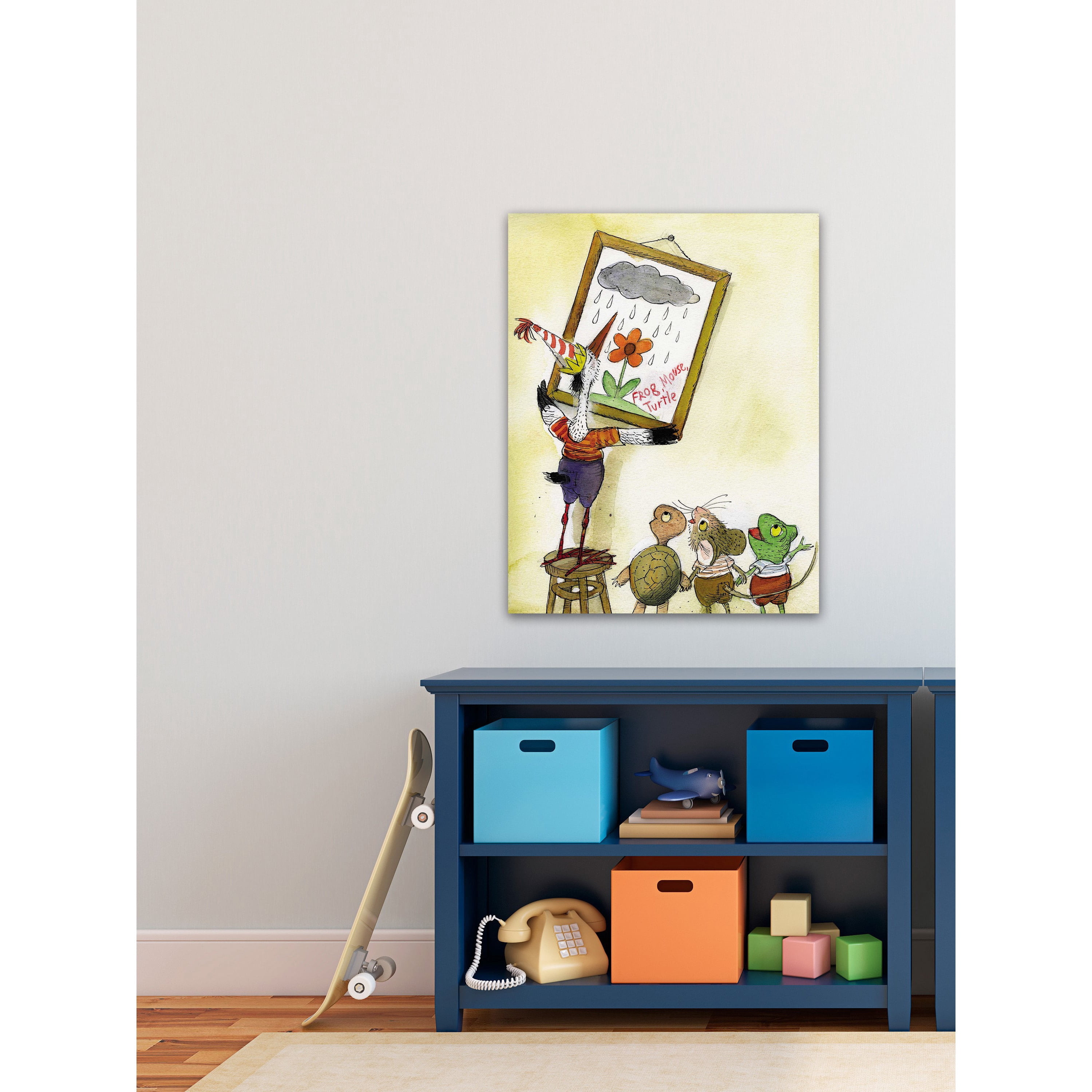 Marmont Hill "Frog Mouse Turtle" by Curtis Painting Print on Canvas