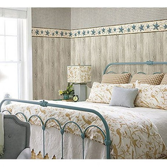 878788 Heritage Tin Star Wallpaper Border Blue CTR65366b