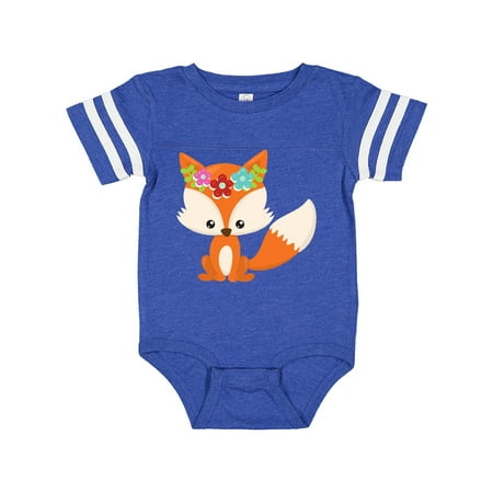 

Inktastic Spring Animals Cute Fox Fox With Flowers Gift Baby Boy or Baby Girl Bodysuit