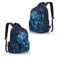 thumbnail image 2 of FKELYI Blue Flower Sea Turtle Print Kids Backpack for Primary School Bookbag 17 Inch School Backpacks for Boys Girls Casual Daypack Lightweight Rucksack Knapsack, 2 of 7
