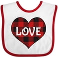 thumbnail image 3 of Inktastic Valentine Buffalo Plaid Love Boys or Girls Baby Bib, 3 of 4