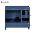 thumbnail image 6 of 36-inch Bathroom Vanity, Modern Freestanding Single Bathroom Cabinet with 2 Drawers, Adjustable Storage Shelf and 2 Soft-close Doors, Blue ( Cabinet Only), 6 of 7