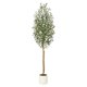 thumbnail image 1 of Qinaqin 7FT Fake Oliva Tree con Realistic Fau x Silk Leaves Blanco Planter Pot Natural Madera Trunk, 1 of 5