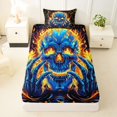 thumbnail image 3 of Castle Fairy Abstract Flame Skull Twin Sheets 3pcs,Happy Halloween Bedding,Orange Black,1 Fitted Sheet,1 Flat Sheet and 1 Pillowcase, 3 of 6