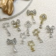 thumbnail image 1 of dianhelloya Nail Art Supplies 3Pcs Nail Charms Sparkling Stunning Visual Effect Ultra-Light Creative Shape Wide Application DIY Alloy Shiny Bow-knot Rhinestone Nail Art Decorations Crafts for Nail, 1 of 8