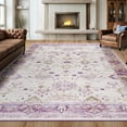 thumbnail image 2 of Jamfeel Area Rugs for Bedroom Floral Printed Ultra-Thin Low Pile Washable Rug for Living Room 5'x8' Purple and Yellow, 2 of 7