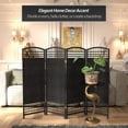 thumbnail image 2 of Red Lantern 4 ft. Short Fiber Weave Folding Screen - Black - 4 Panels, 2 of 7