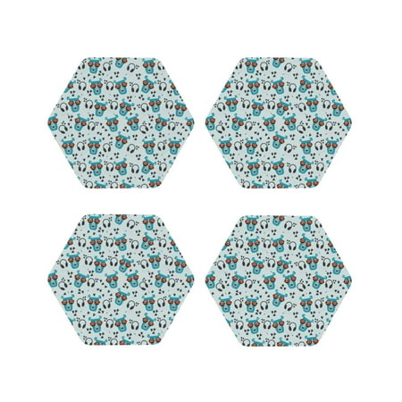 

Leather Coasters with Heat-resistant for Drinks Cute Dog music -标题2 Hexagon