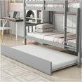 thumbnail image 5 of JERFIT Grey 3-in-1 Convertible Bunk Bed with Trundle, Twin Size Rubber Wood Loft Bed with Ladder, Guardrails, and Storage Space Saver, 5 of 10