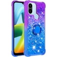 thumbnail image 3 of Clear Case for Xiaomi Redmi A1 with Kickstand for Girls Women, Floating Liquid Holographic Sparkle Glitter Case Bling Gradient Quicksand Cover for Xiaomi Redmi A1/A1+ JB Purple Navy, 3 of 7