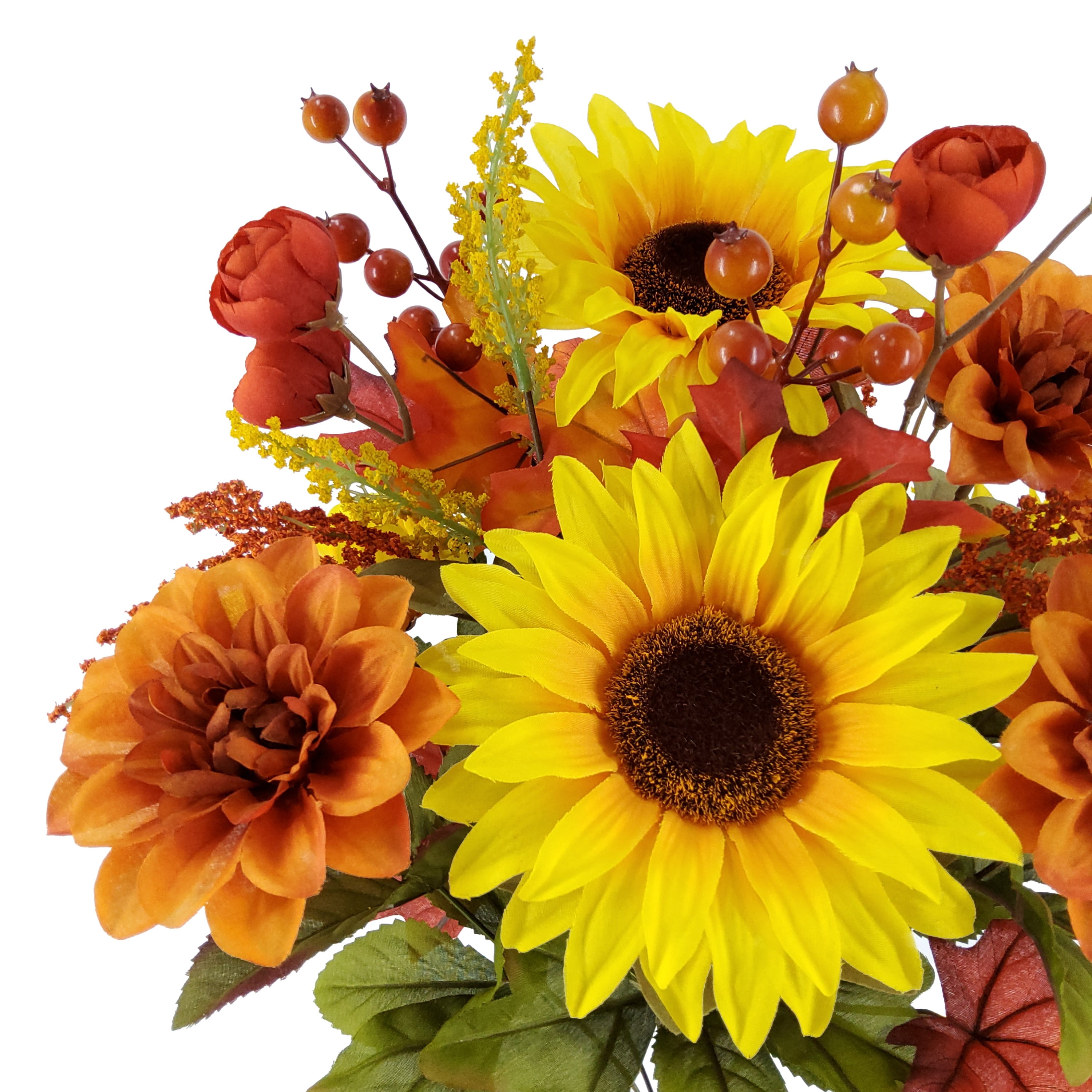 Mainstays 20.5''H Indoor Artificial Sunflower and Dahlia Mixed Bouquet, Yellow Color