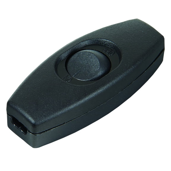 B&P Lamp® Black In Line Feed Through Rocker Switch